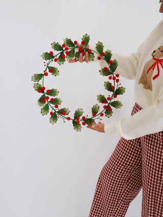 Heirloom Holly Metal Wreath *online exclusive*