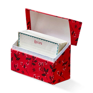 Red Berry Recipe Card Box