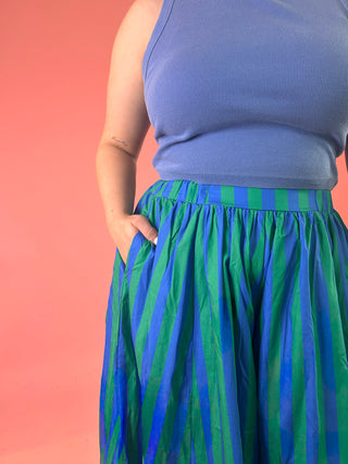 So Blue Striped Culottes Pant
