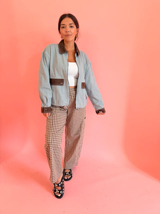 Gingham Cargo Pant