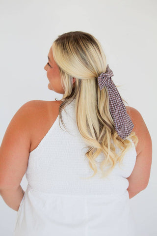 Highland Gingham Bow Barrette