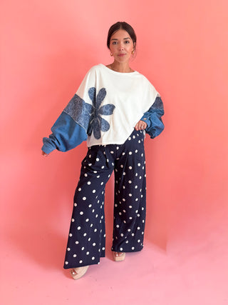 Denim + Floral Patchwork Top