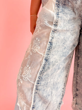 Denim Blues Contrast Pants