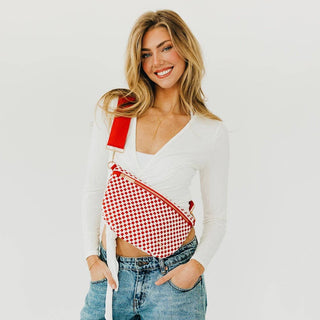 Perry Woven Bum Bag - Red Checker