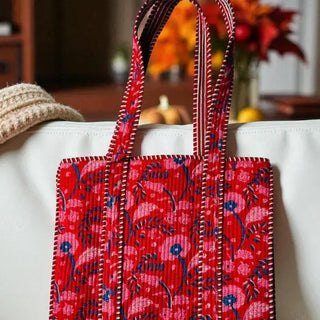 Crimson Floral Tote