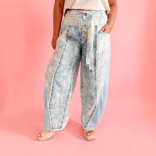 Denim Blues Contrast Pants