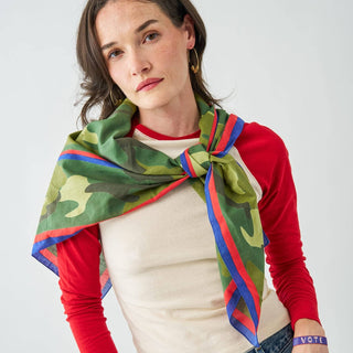 Oversized Camo Print Scarf