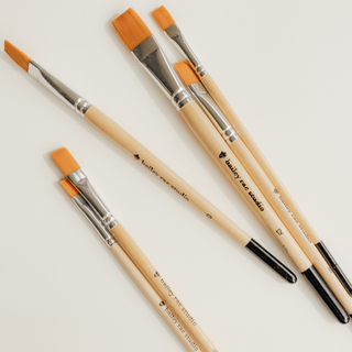Flat Tip Watercolor Brush Set - 6 Piece