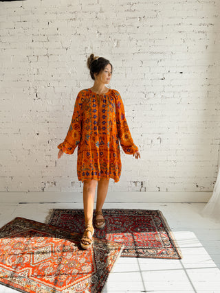 The Wildflower Mini Dress - Orange