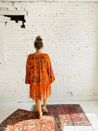 The Wildflower Mini Dress - Orange