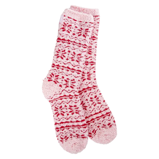 Pink Fair Isle Cozy Crew Socks