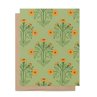 French Marigold Blank Greeting Card