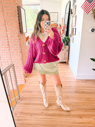 Very Berry Knit Cardigan