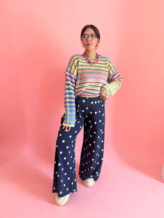 Polka Dot Pant - Navy