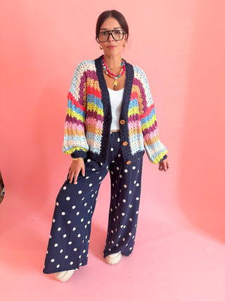 Rainbow Chunky Knit Cardigan