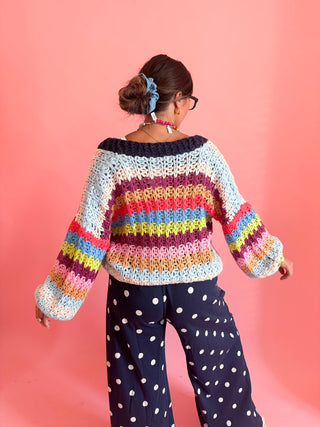 Rainbow Chunky Knit Cardigan