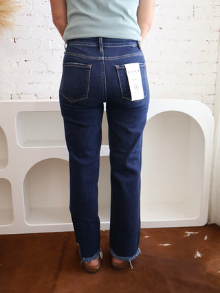 RISEN Tummy Control High Rise Ankle Straight Jeans