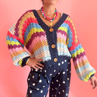 Rainbow Chunky Knit Cardigan