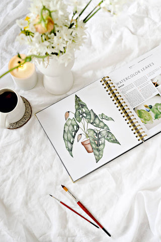 Spiral Bound How-to Watercolor Book: Modern Watercolor Botanicals