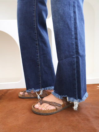 RISEN Tummy Control High Rise Ankle Straight Jeans