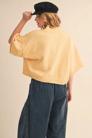 Maddie Short Sleeve Sweater - Yellow