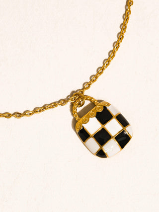 Checkered Pendant Necklace