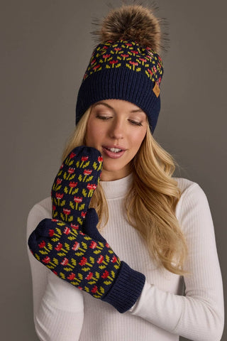 Maryland Floral Pattern Knit Mittens