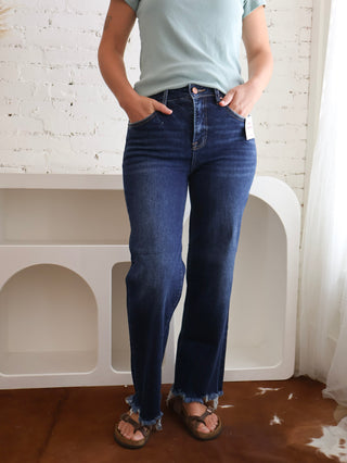 RISEN Tummy Control High Rise Ankle Straight Jeans