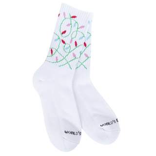 Holiday Christmas Lights Crew Socks