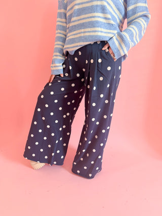 Polka Dot Pant - Navy