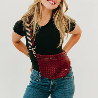 Perry Woven Bum Bag - Sangria Red