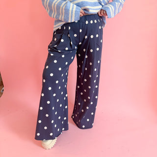 Polka Dot Pant - Navy