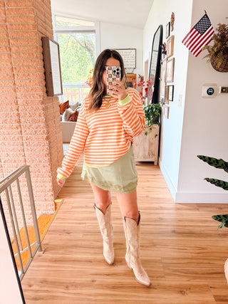 Melon Striped Long Sleeve