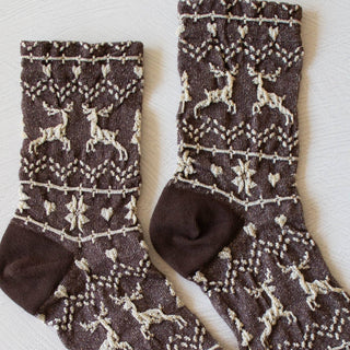 Shimmer Reindeer Crew Socks