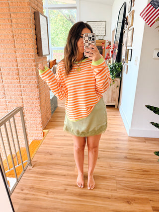 Melon Striped Long Sleeve