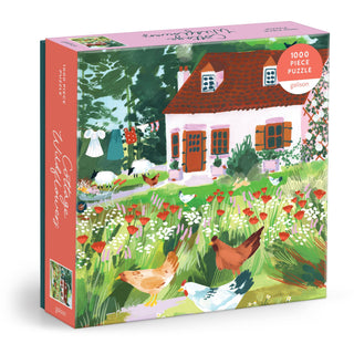 Cottage Wildflowers + Chickens 1000 Piece Puzzle