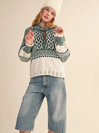 The Liv Nordic Sweater - Green