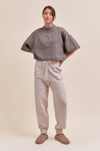 Maddie Short Sleeve Sweater - Light Brown