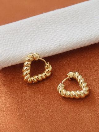 Twisted Heart Hoop Earrings