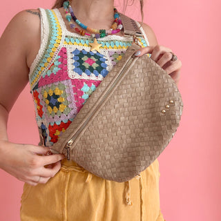 Perry Woven Bum Bag - Tan