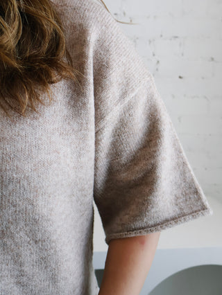 Hayes Quarter Sleeve Button Up Sweater - Light Mocha