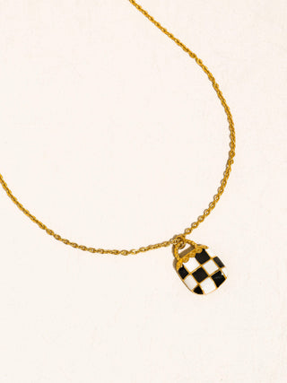 Checkered Pendant Necklace