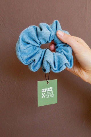 Baby Blue Jean Oversized Scrunchie
