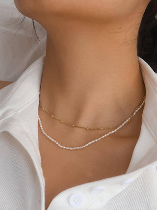 Elowen Layered Pearl Chain Necklace