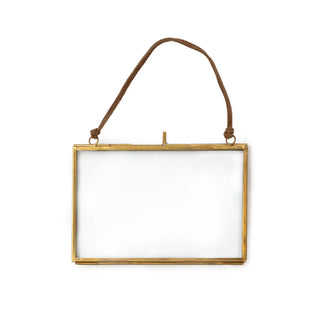 Glass & Brass Hanging Horizontal Frame 6" x 4"