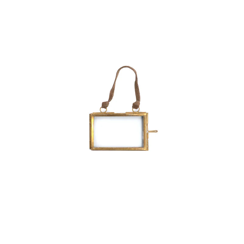 Mini Glass & Brass Horizontal Hanging Frame 2.5