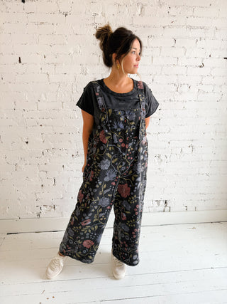 Mari Floral Overall - Black