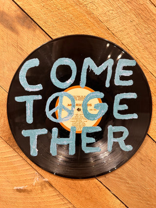 Come Together One-Of-A-Kind Repurposed Vinyl Art