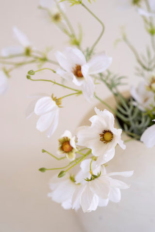 Faux White Cosmos Stem