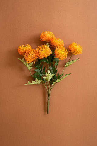 Faux Orange Pincushion Protea Bundle